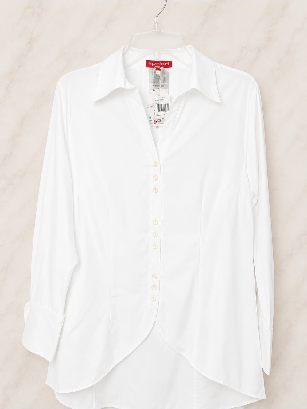 Apriori White Cotton Button-Up Blouse | NWT | 100% Cotton | Size 12